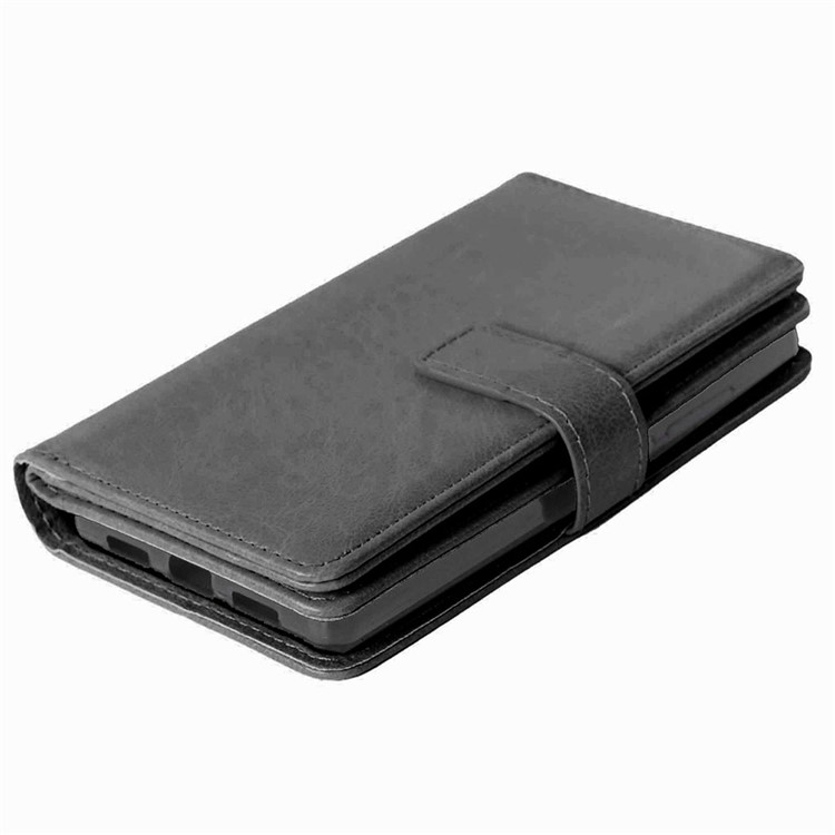 9 ID/Credit Card Slots Crazy Horse Leather Wallet Case for Huawei P8 Lite - Black-8