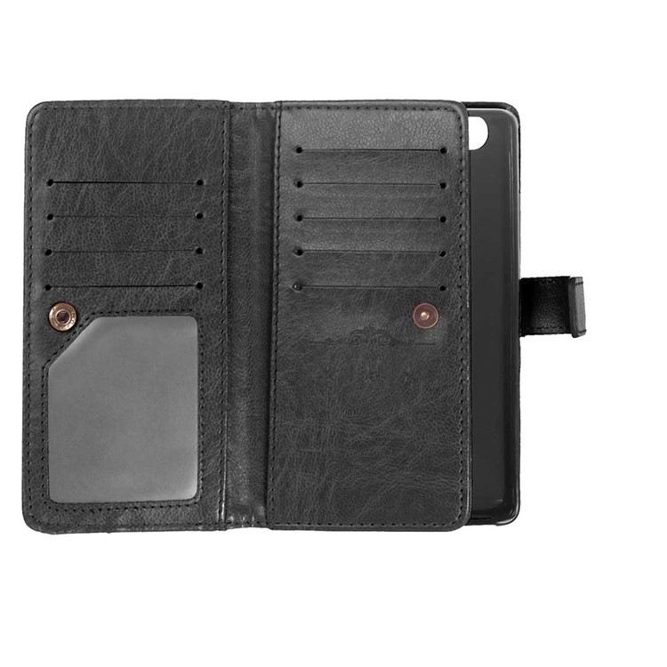 For Huawei P9 Wallet 9 Card Slots Crazy Horse Leather Mobile Phone Case - Black-3