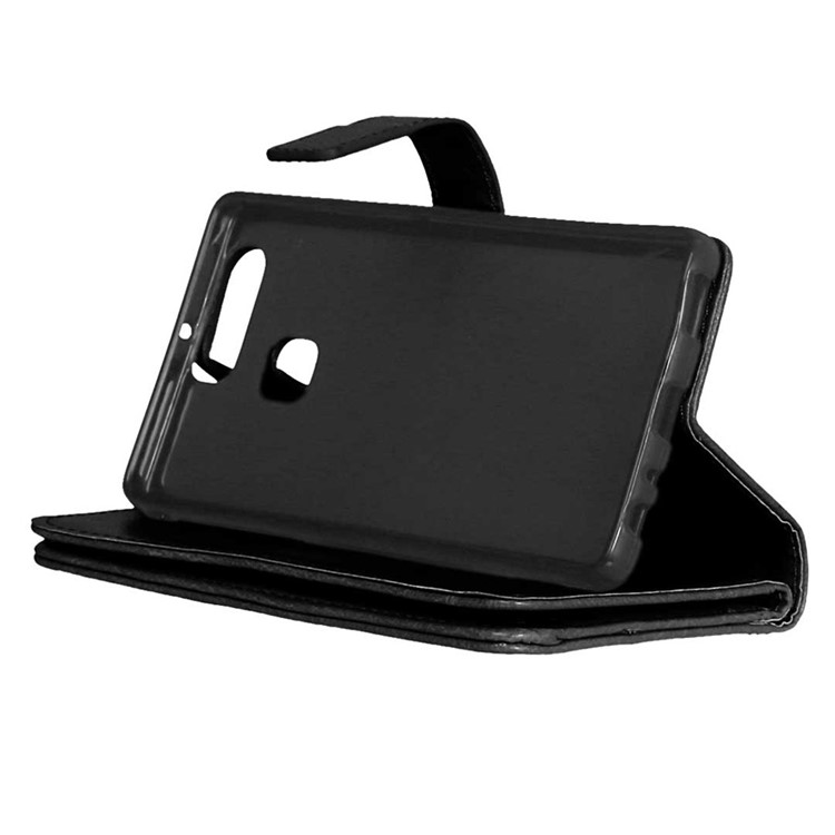 For Huawei P9 Wallet 9 Card Slots Crazy Horse Leather Mobile Phone Case - Black-5