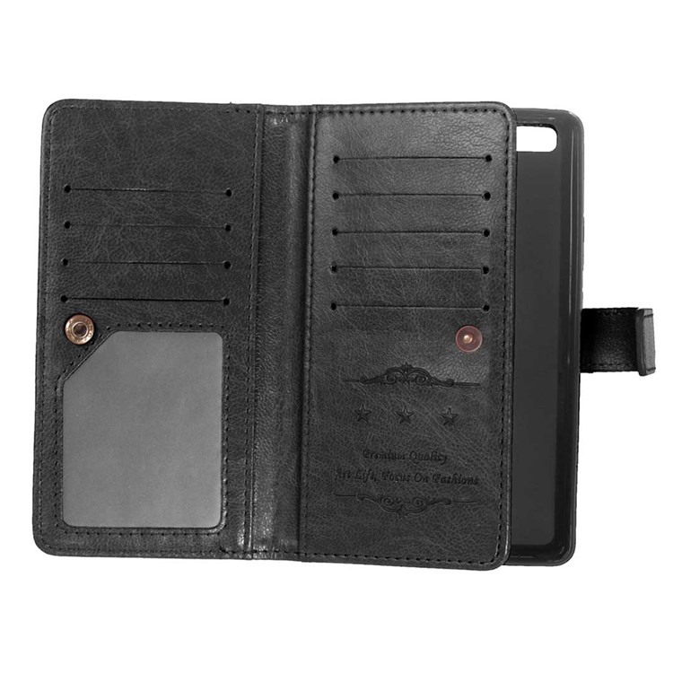 9 Card Slots Wallet Crazy Horse Leather Mobile Case for Huawei P9 Lite / G9 Lite - Black-3