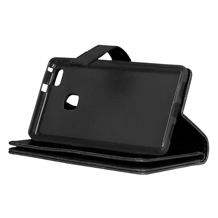 9 Card Slots Wallet Crazy Horse Leather Mobile Case for Huawei P9 Lite / G9 Lite - Black-5