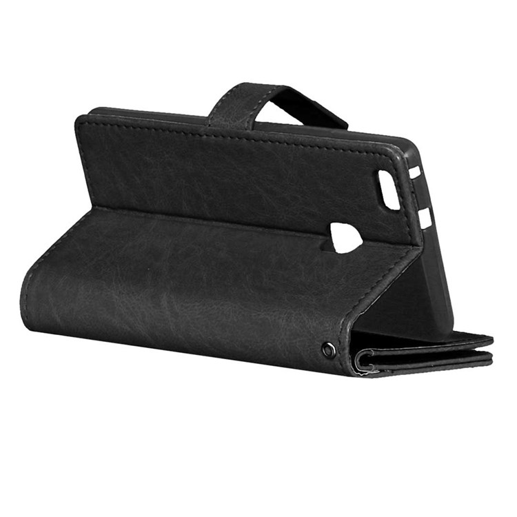 9 Card Slots Wallet Crazy Horse Leather Mobile Case for Huawei P9 Lite / G9 Lite - Black-6