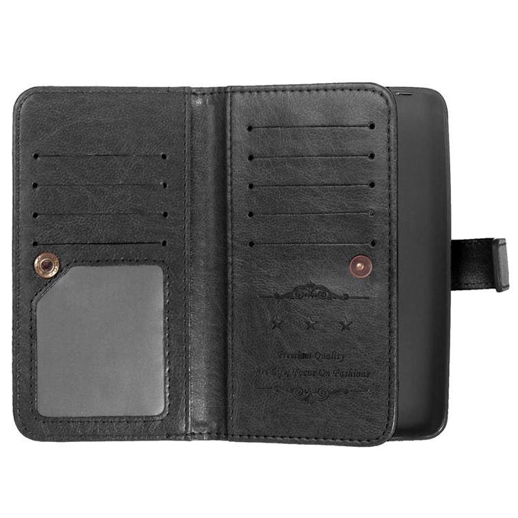 For Huawei Y625 Multiple 9 Card Slots Crazy Horse Leather Wallet Case - Black-2