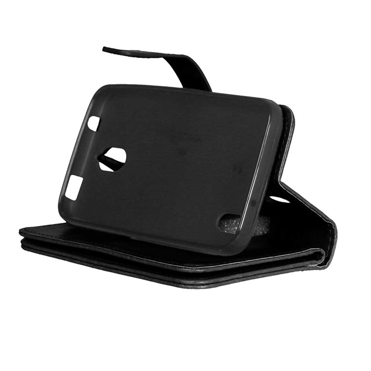 For Huawei Y625 Multiple 9 Card Slots Crazy Horse Leather Wallet Case - Black-4