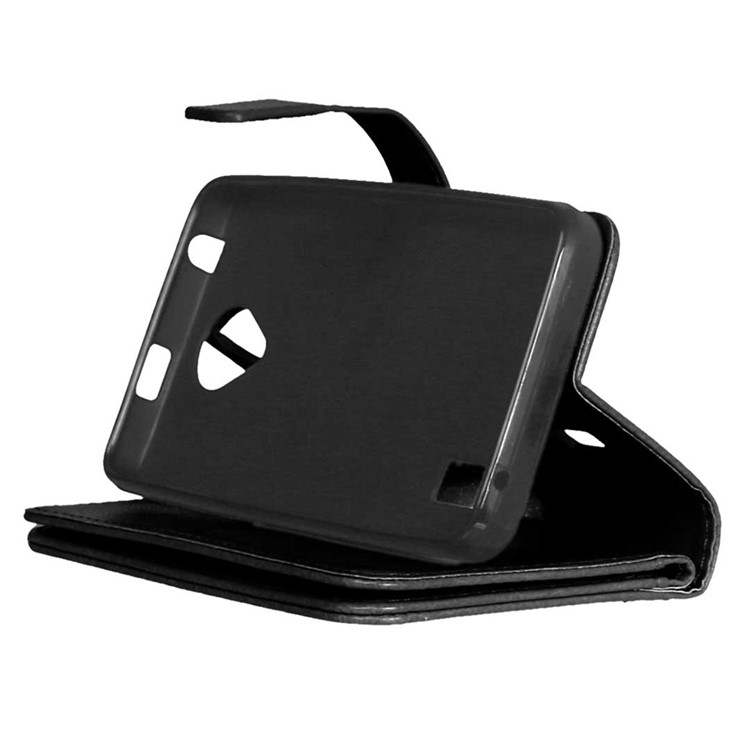 9 Photo/Card Slots Crazy Horse Leather Wallet Case for Huawei Y635 - Black-4