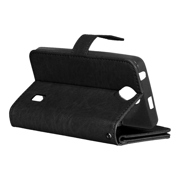 9 Photo/Card Slots Crazy Horse Leather Wallet Case for Huawei Y635 - Black-5