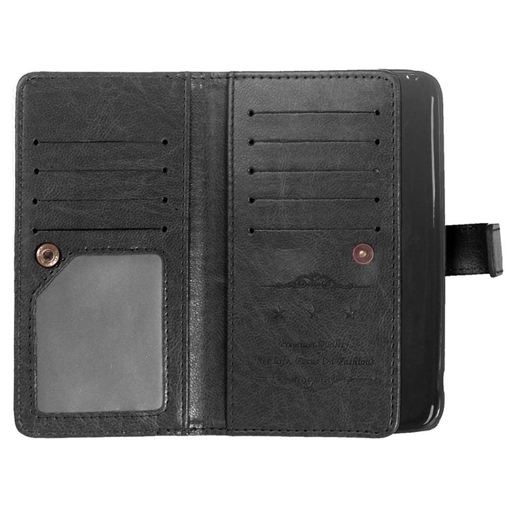 9 Photo/Card Slots Crazy Horse Leather Wallet Case for Huawei Y635 - Black-7