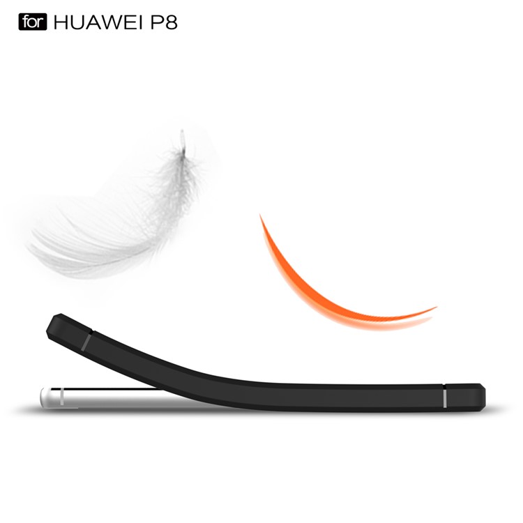 Carbon Fibre Brushed TPU Gel Case for Huawei Ascend P8 - Black-4