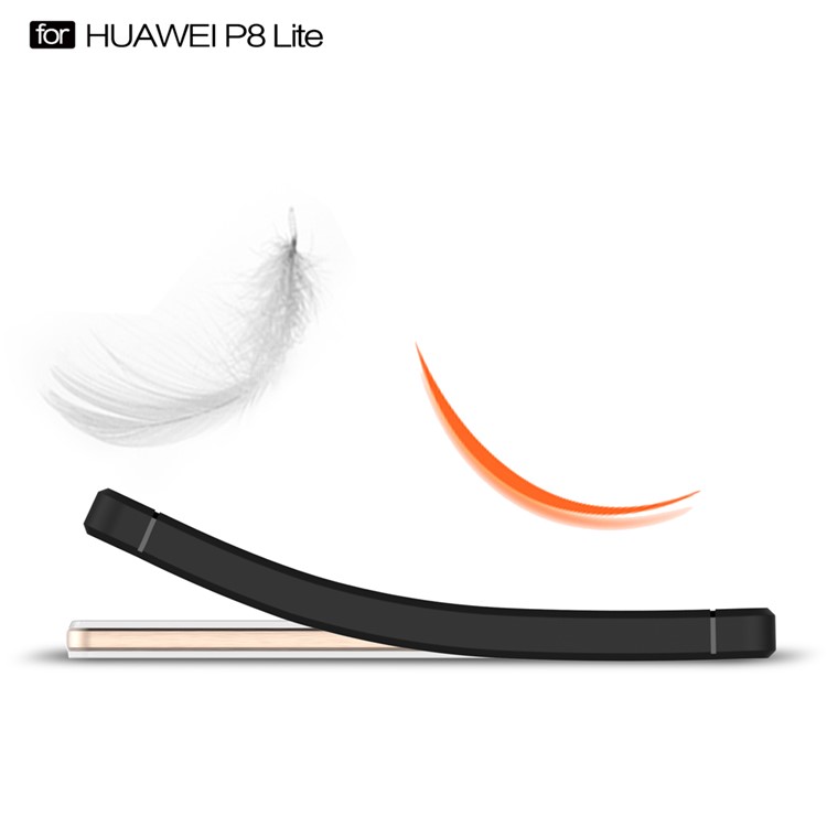 Carbon Fibre Brushed TPU Case for Huawei P8 Lite - Black-4
