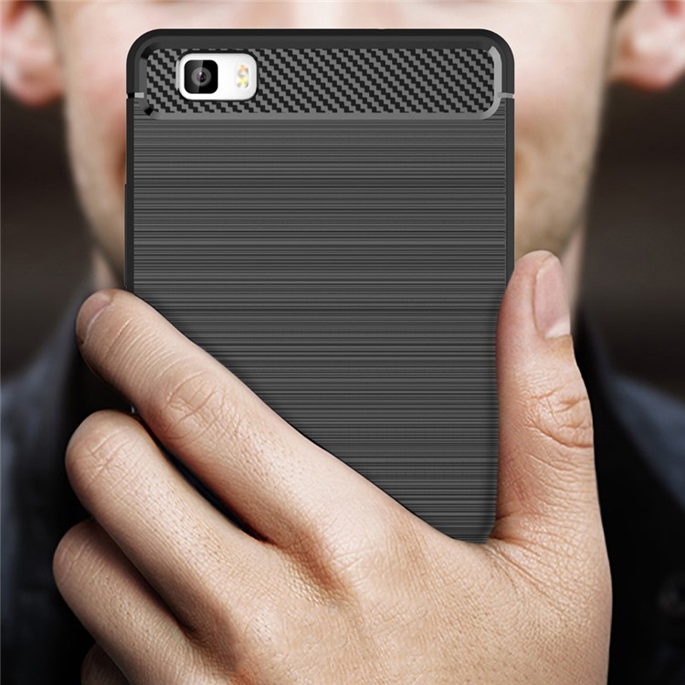 Carbon Fibre Brushed TPU Case for Huawei P8 Lite - Black-8