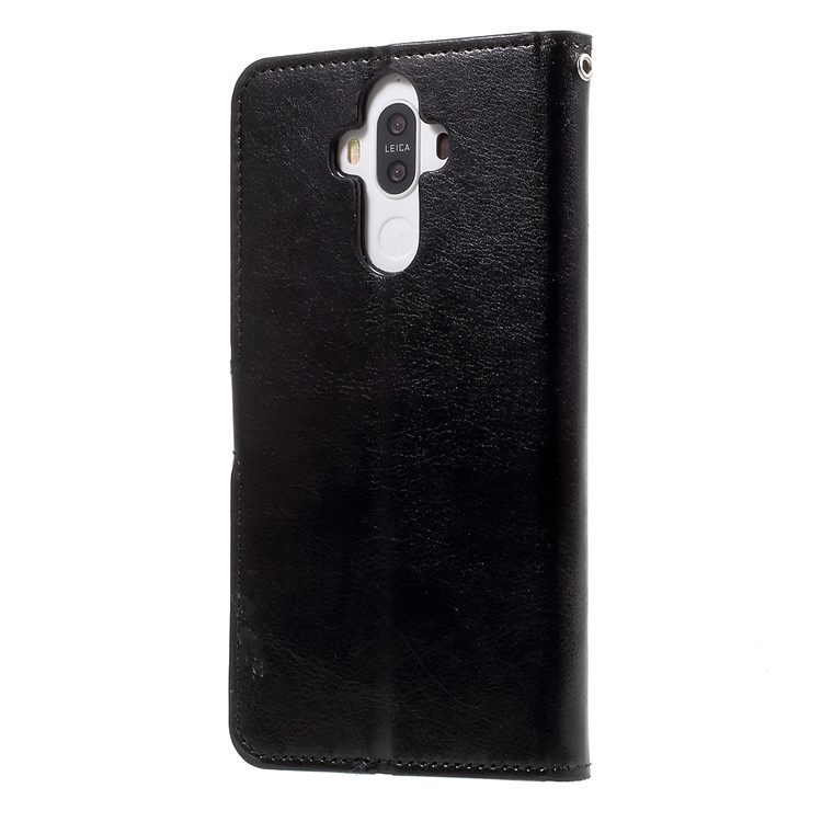 Crazy Horse Photo Slot Wallet Leather Case Stand for Huawei Mate 9 - Black-2