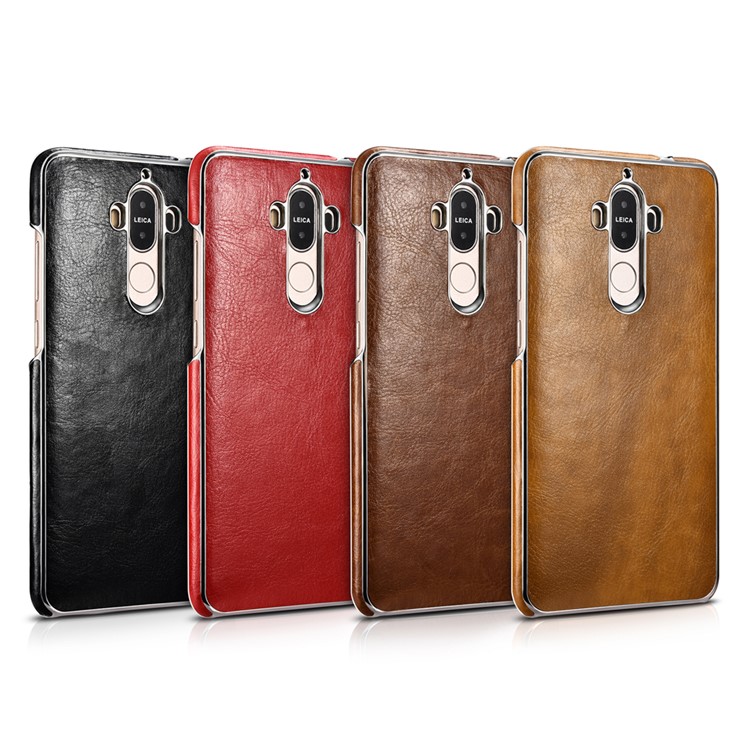 XOOMZ for Huawei Mate 9 Vacuum Electroplating Metal Edge PU Leather Coated Hard Case - Black-2