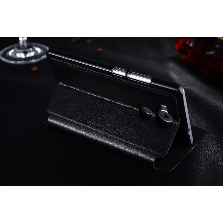 SULADA for Huawei Mate 8 Awakening View Window Leather Smart Case Stand - Black-3