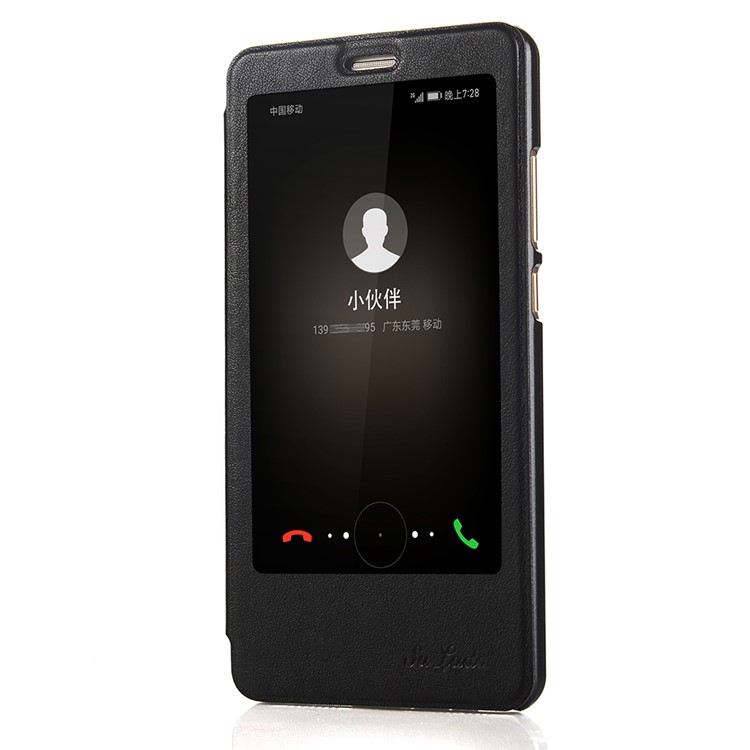 SULADA Wake Sleep Smart View Window Leather Stand Case for Huawei Mate 9 - Black-1