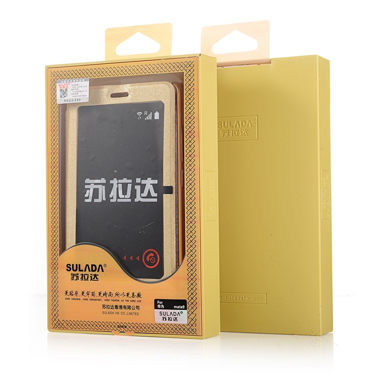 SULADA Wake Sleep Smart View Window Leather Stand Case for Huawei Mate 9 - Black-5