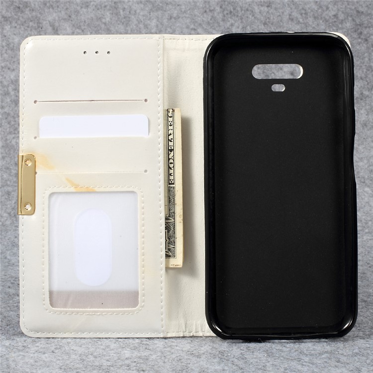 Marble Grain Wallet Leather Phone Case for Huawei Honor Magic - Light Brown-5