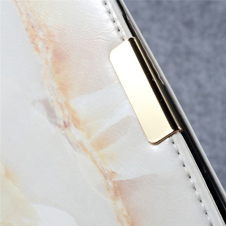 Marble Grain Wallet Leather Phone Case for Huawei Honor Magic - Light Brown-6