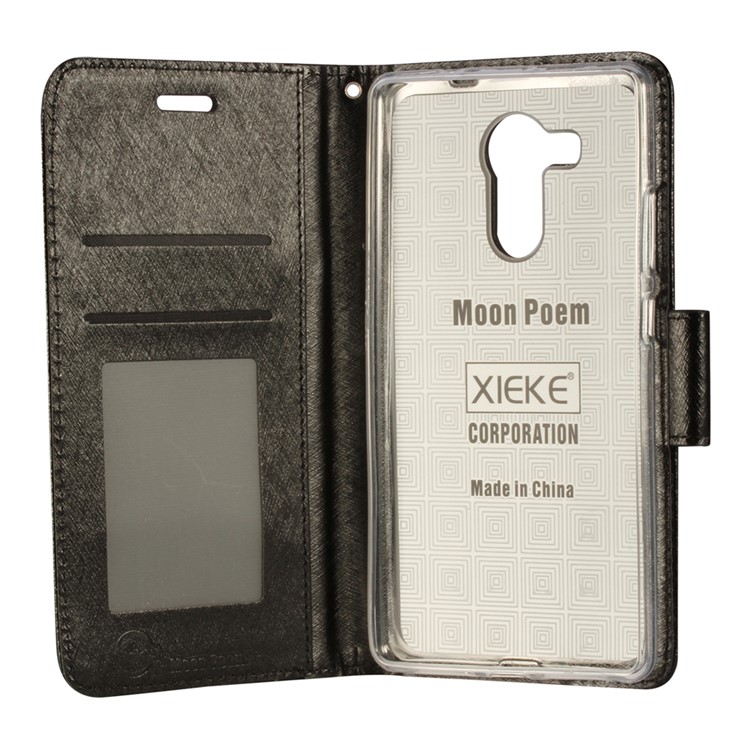 XIEKE Moon Poem Wallet Phone Case for Huawei Mate 8 with Stand - Black-2