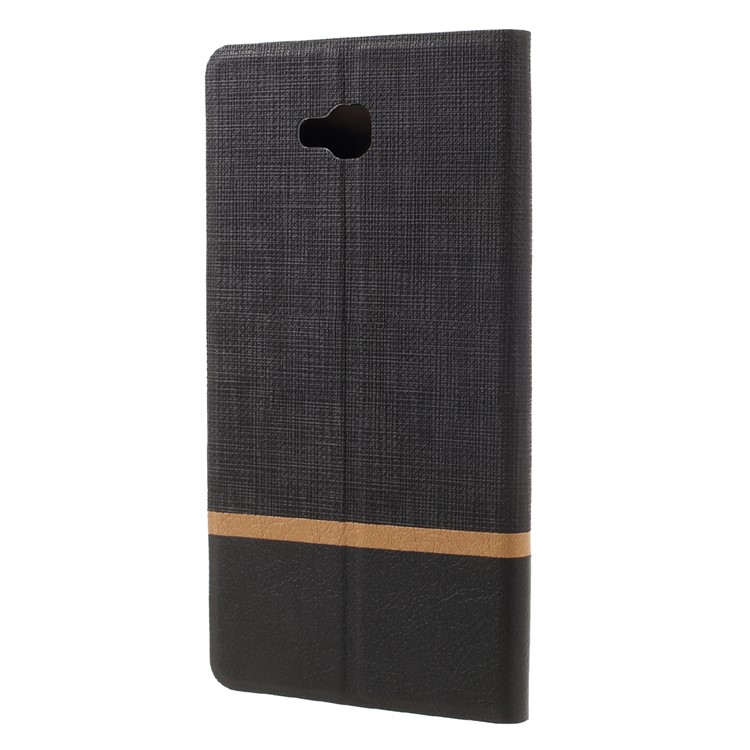 Contrast Color Cross Texture Leather Case for Huawei Ascend XT Built-in Steel Sheet - Black-2