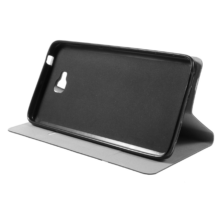 Contrast Color Cross Texture Leather Case for Huawei Ascend XT Built-in Steel Sheet - Black-4