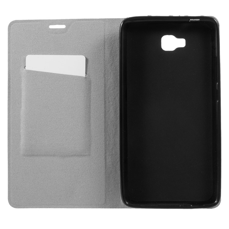 Contrast Color Cross Texture Leather Case for Huawei Ascend XT Built-in Steel Sheet - Black-6