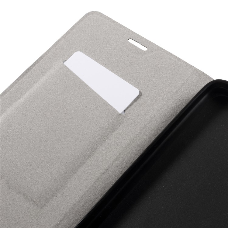 Contrast Color Cross Texture Leather Case for Huawei Ascend XT Built-in Steel Sheet - Black-9