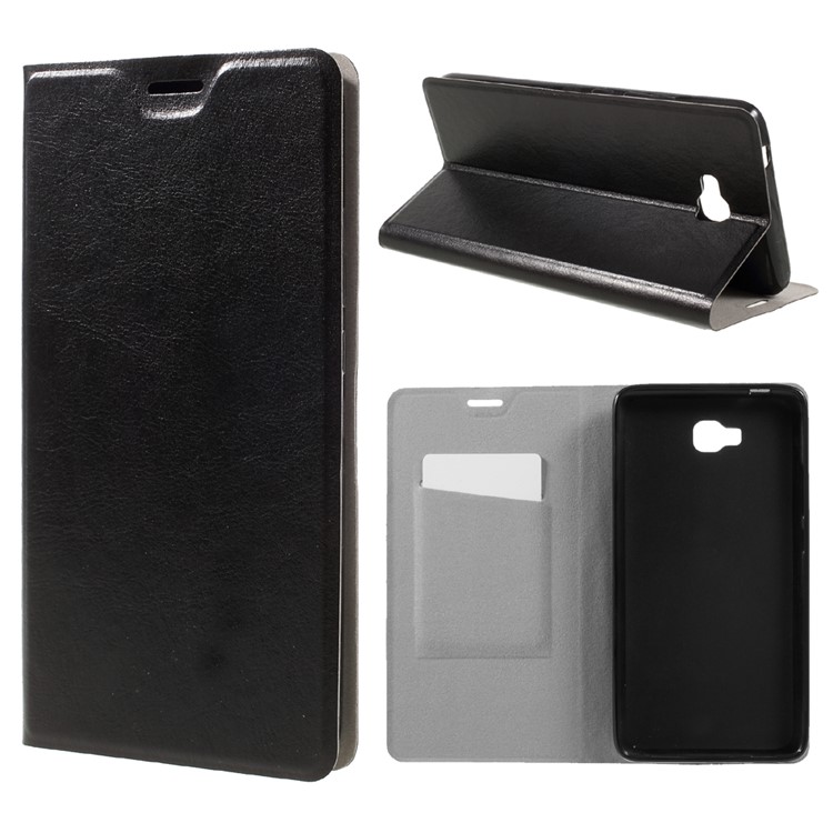 Mobile Case Crazy Horse Leather Flip Cover for Huawei Ascend XT - Black-1