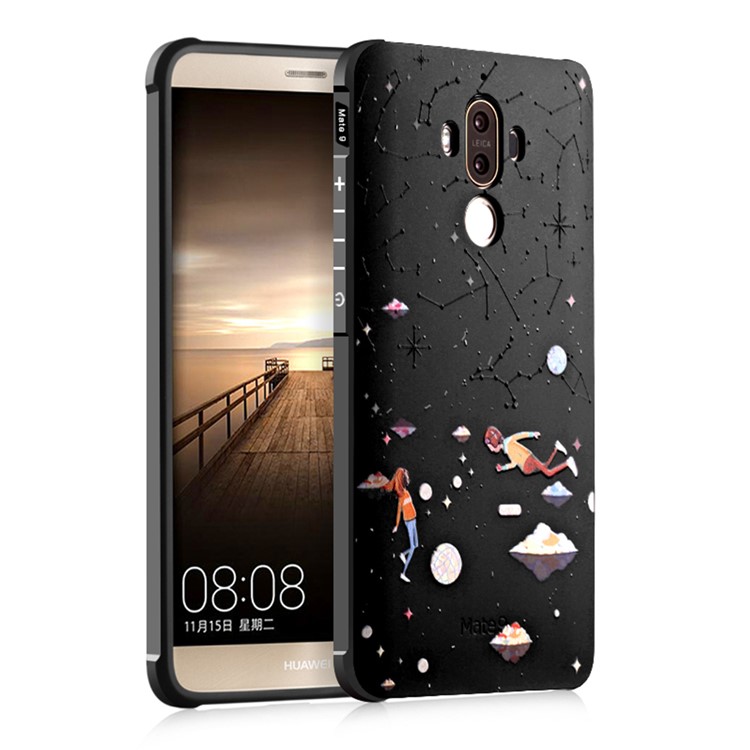 For Huawei Mate 9 Embossment Wrapped Edges TPU Case - Love in the Space-1