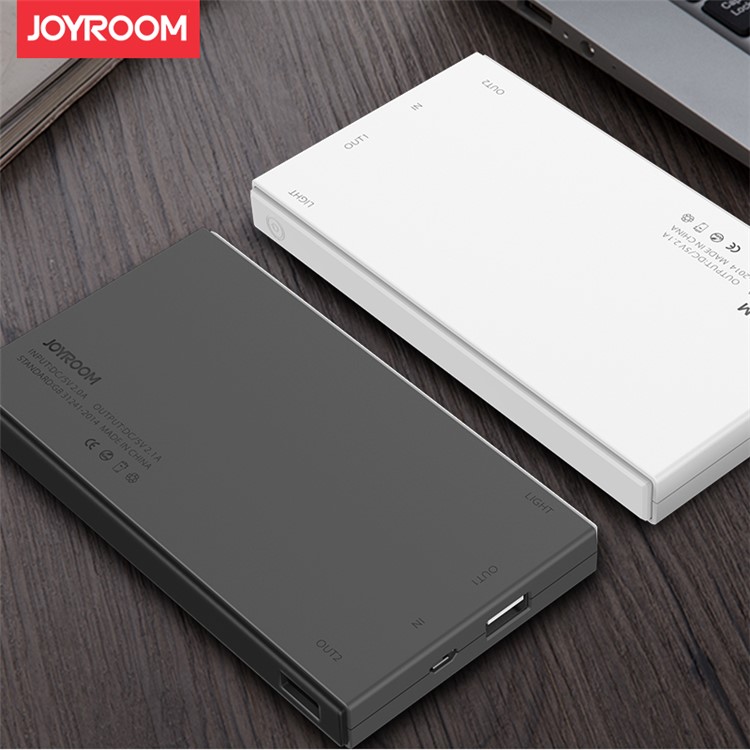 JOYROOM D115 10000mAh External Power Bank with LED Flashlight for iPhone iPad Samsung - White-1