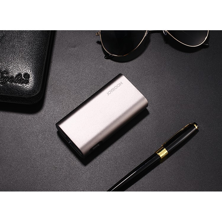 JOYROOM D-M127 5000mAh Metal Skin Dual USB Power Bank with LED Flashlight for iPhone Samsung - Grey-2