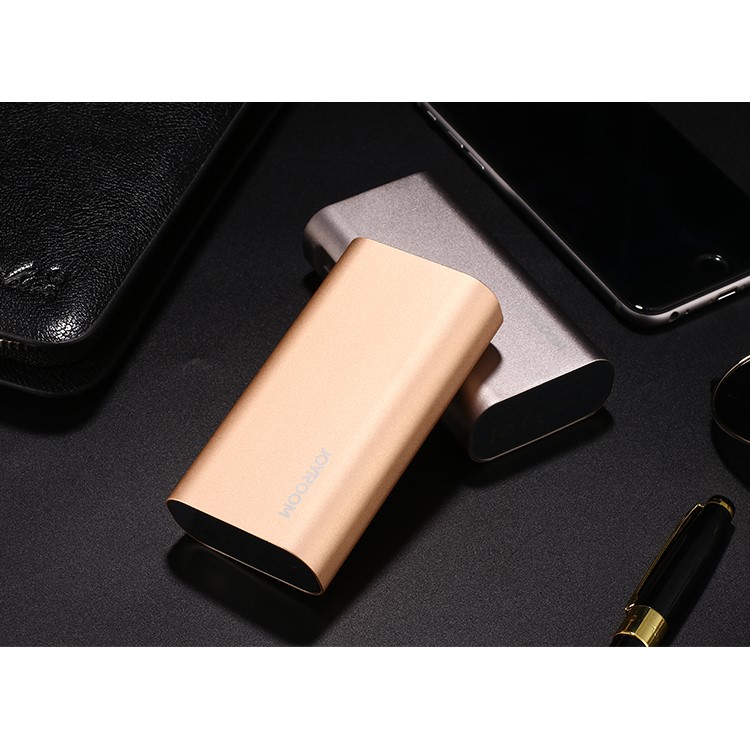 JOYROOM D-M127 5000mAh Metal Skin Dual USB Power Bank with LED Flashlight for iPhone Samsung - Grey-4