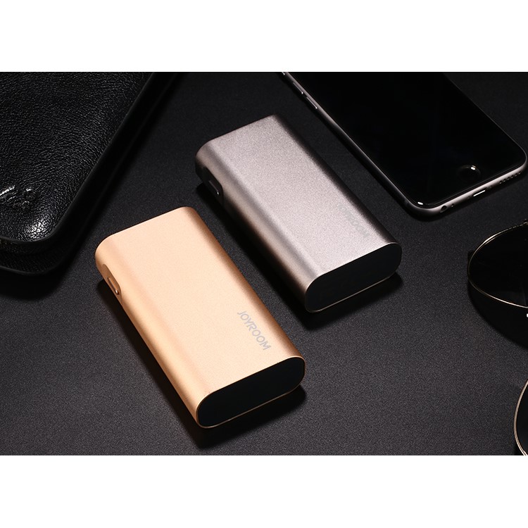 JOYROOM D-M127 5000mAh Metal Skin Dual USB Power Bank with LED Flashlight for iPhone Samsung - Grey-5