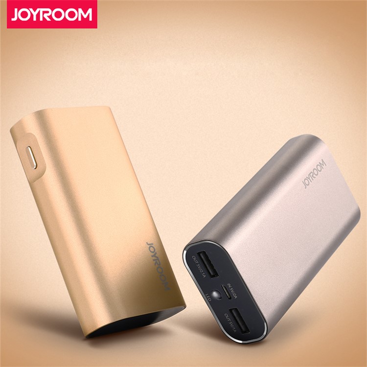 JOYROOM D-M127 5000mAh Metal Skin Dual USB Power Bank with LED Flashlight for iPhone Samsung - Grey-6