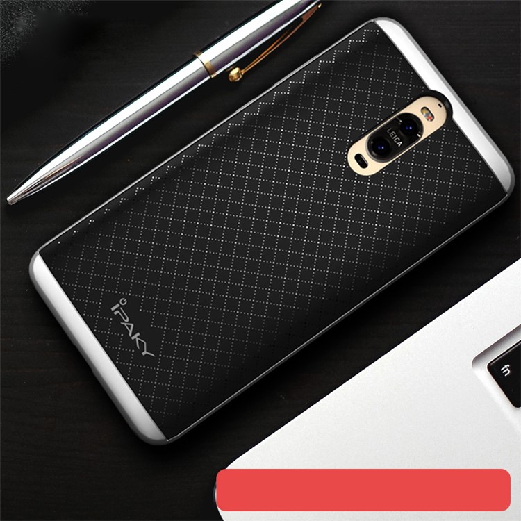 IPAKY PC Bumper + TPU Back Case for Huawei Mate 9 Pro/Porsche Design - Silver-1
