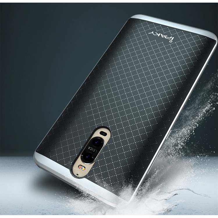 IPAKY PC Bumper + TPU Back Case for Huawei Mate 9 Pro/Porsche Design - Silver-3