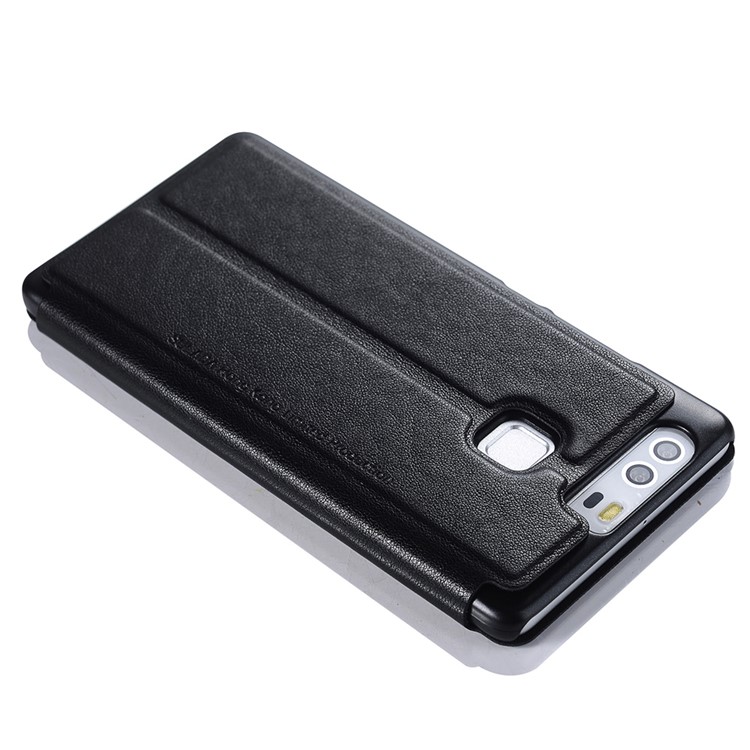 SULADA Dual Window View Smart Leather Mobile Cover for Huawei P9 - Black-4
