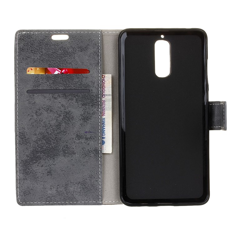 Retro Style Wallet Stand Leather Phone Case for Huawei Mate 9 Pro/ Porsche Design - Grey-3