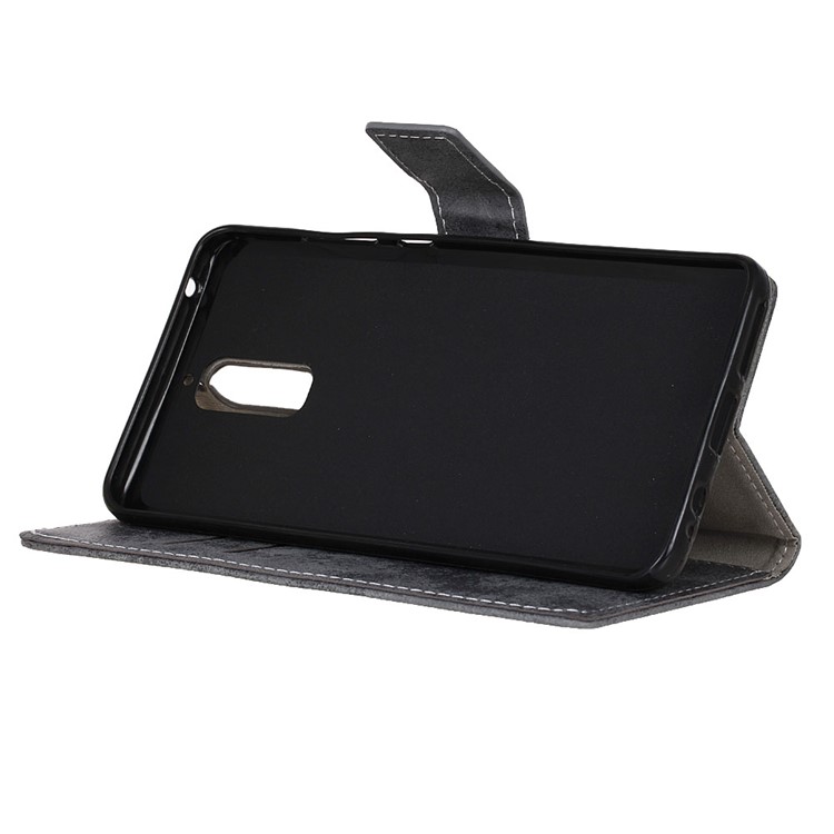 Retro Style Wallet Stand Leather Phone Case for Huawei Mate 9 Pro/ Porsche Design - Grey-4