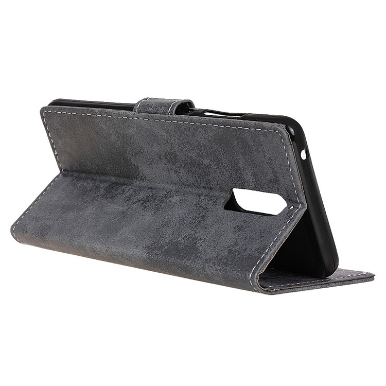 Retro Style Wallet Stand Leather Phone Case for Huawei Mate 9 Pro/ Porsche Design - Grey-5