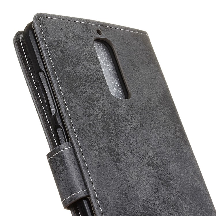 Retro Style Wallet Stand Leather Phone Case for Huawei Mate 9 Pro/ Porsche Design - Grey-7