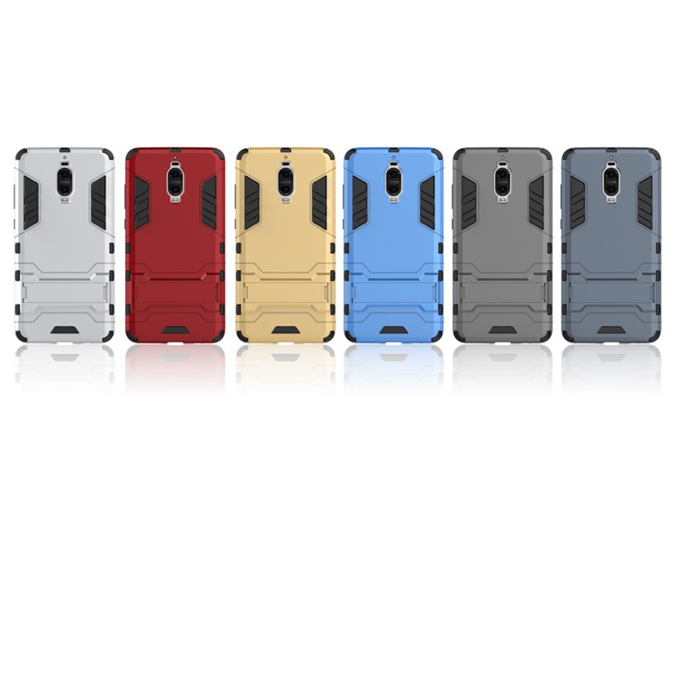 Solid Kickstand PC + TPU Hybrid Case for Huawei Mate 9 Pro/ Porsche Design - Silver-3