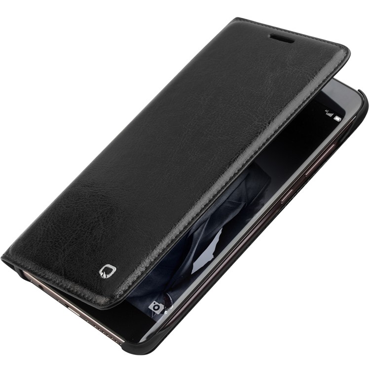 QIALINO Classic Thin Genuine Cowhide Leather Phone Casing for Huawei Mate 9 Pro / Mate 9 Porsche Design - Black-6