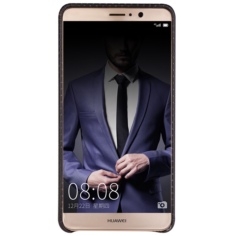 QIALINO Mesh Holes Genuine Leather Skin PC Phone Case for Huawei Mate 9 - Black-2