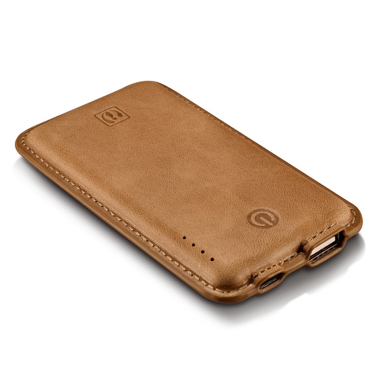 ICARER Genuine Leather Portable Power Bank 4400mAh External Battery for iPhone iPad Samsung - Brown-11