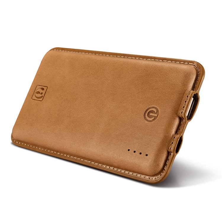 ICARER Genuine Leather Shell Portable Power Bank 8000mAh for iPhone iPad Samsung - Brown-11
