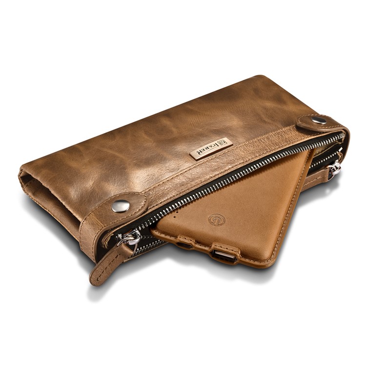 ICARER Genuine Leather Shell Portable Power Bank 8000mAh for iPhone iPad Samsung - Brown-15
