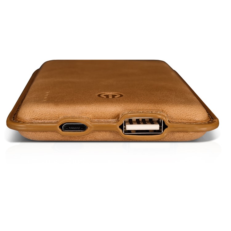 ICARER Genuine Leather Shell Portable Power Bank 8000mAh for iPhone iPad Samsung - Brown-7