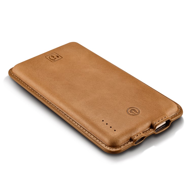 ICARER Genuine Leather Shell Portable Power Bank 8000mAh for iPhone iPad Samsung - Brown-9