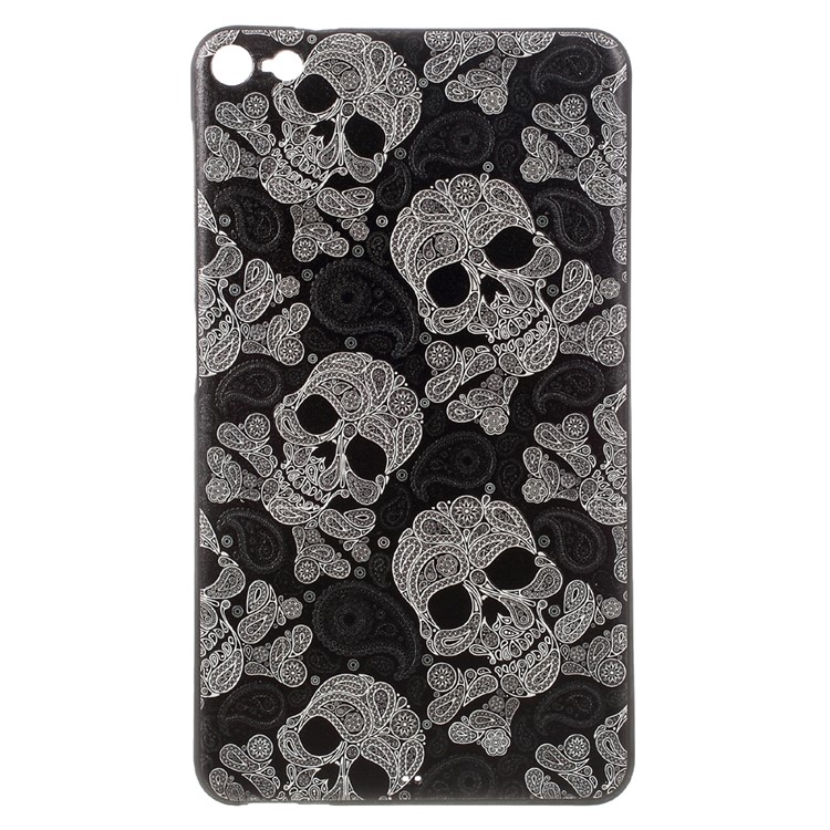 Patterned Embossing TPU Back Case for Huawei M2 PLE-703L - Paisley Skulls-1