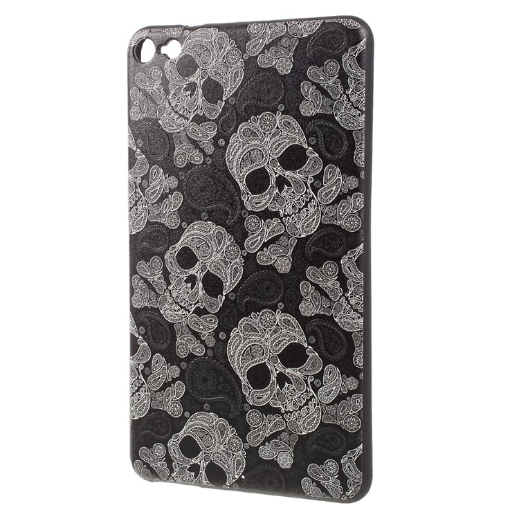 Patterned Embossing TPU Back Case for Huawei M2 PLE-703L - Paisley Skulls-2